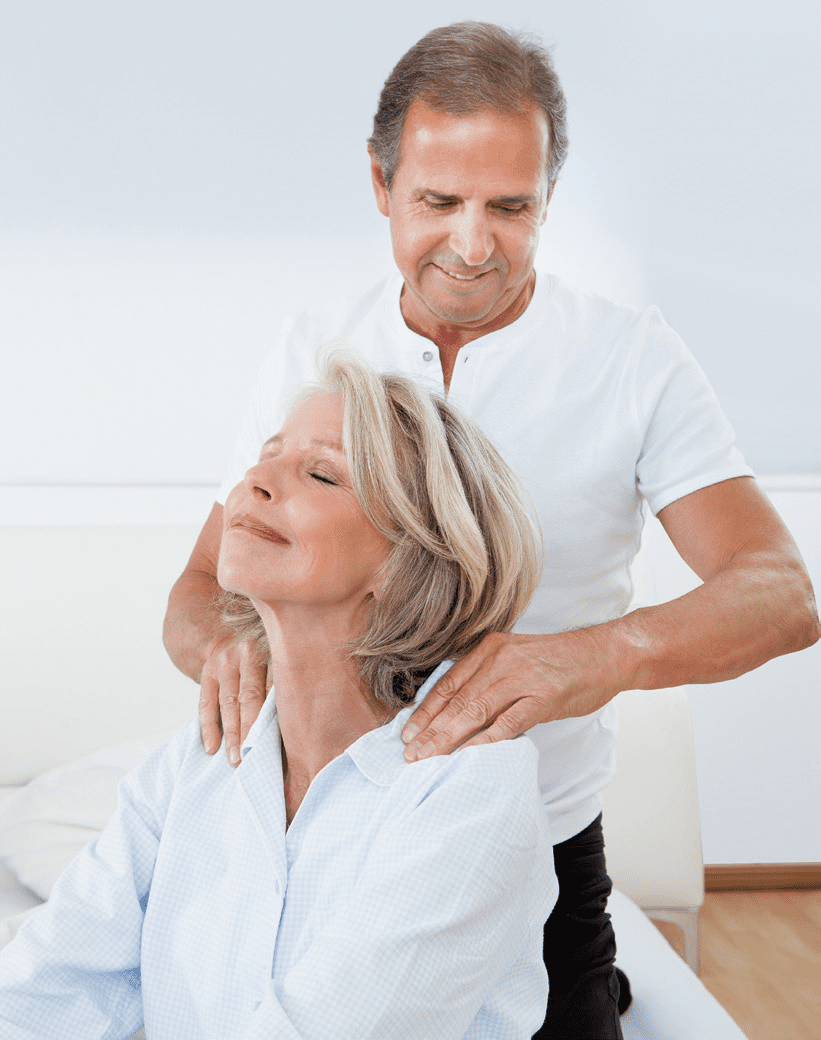 a man massages a woman